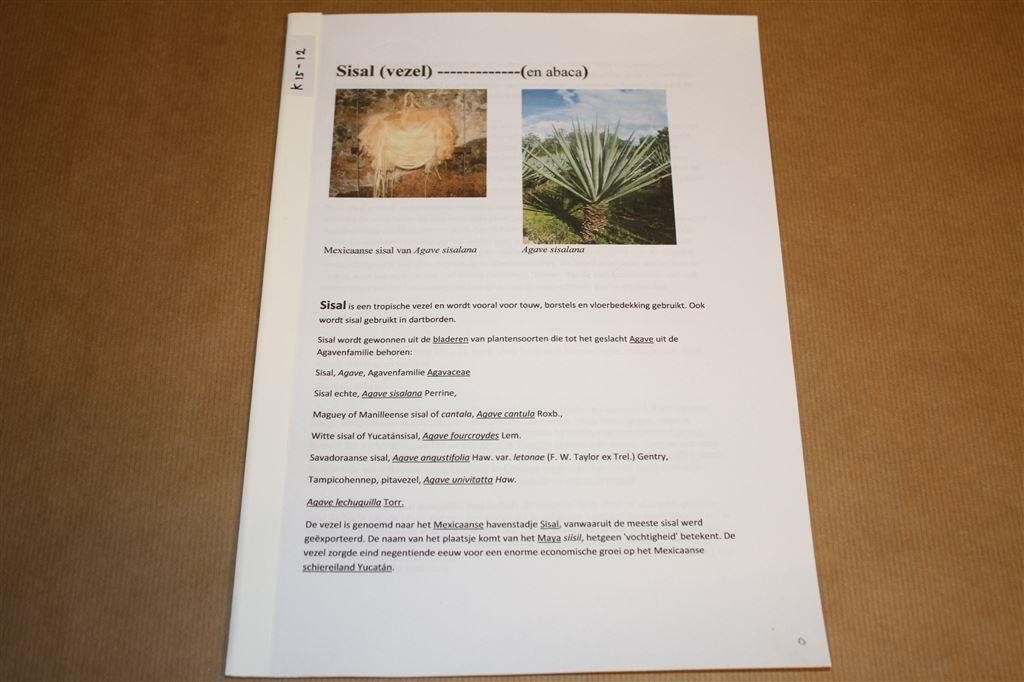 Reader over Sisal [vezel] ------- [en abaca]., Ophalen of Verzenden, Zo goed als nieuw