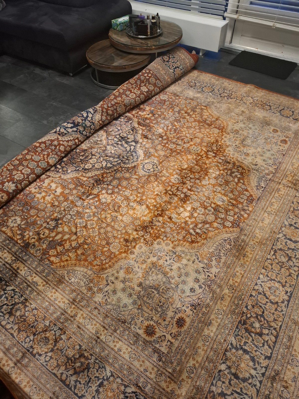 Perzische  tapijt Zijde  4x 3, Ophalen, Gebruikt, Rechthoekig, 200 cm of meer