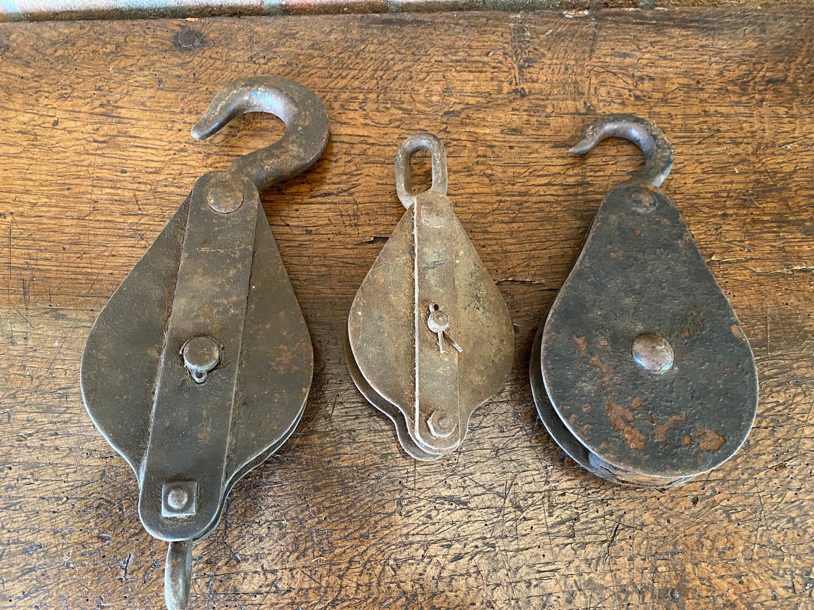 Vintage industriële metalen katrollen, Ophalen of Verzenden