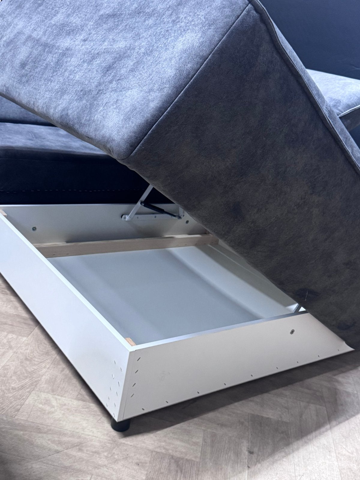 ZGAN Velvet Elektrische U-Bank/Slaapbank - Antraciet - 349cm, -, -, Hoekbank, Ophalen of Verzenden