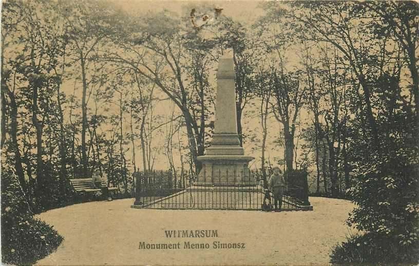 377-422-009 Witmarsum Monument Menno Simonsz, Verzenden, Voor 1920, Friesland