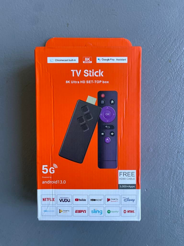 8K Ultra HD TV Stick met Android 13.0 en Chromecast, Ophalen of Verzenden, Nieuw, HDMI, Minder dan 500 GB