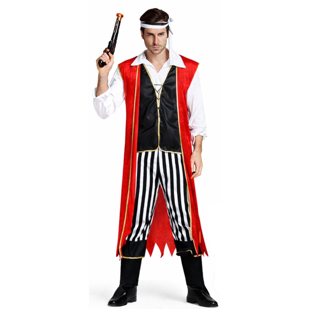 Luxe piratenkostuum met lange jas voor heren – - Maat Maat, Niet ingevuld, Niet ingevuld, Niet ingevuld