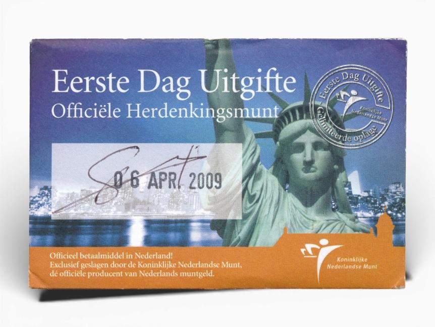 NL 5 Euro 2009 Het Manhattan Vijfje Eerste Dag Uitgifte