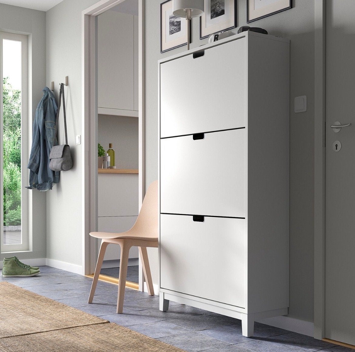 IKEA STÄLL Schoenenkast, 3 vakken, wit, z.g.a.n., Ophalen, Zo goed als nieuw