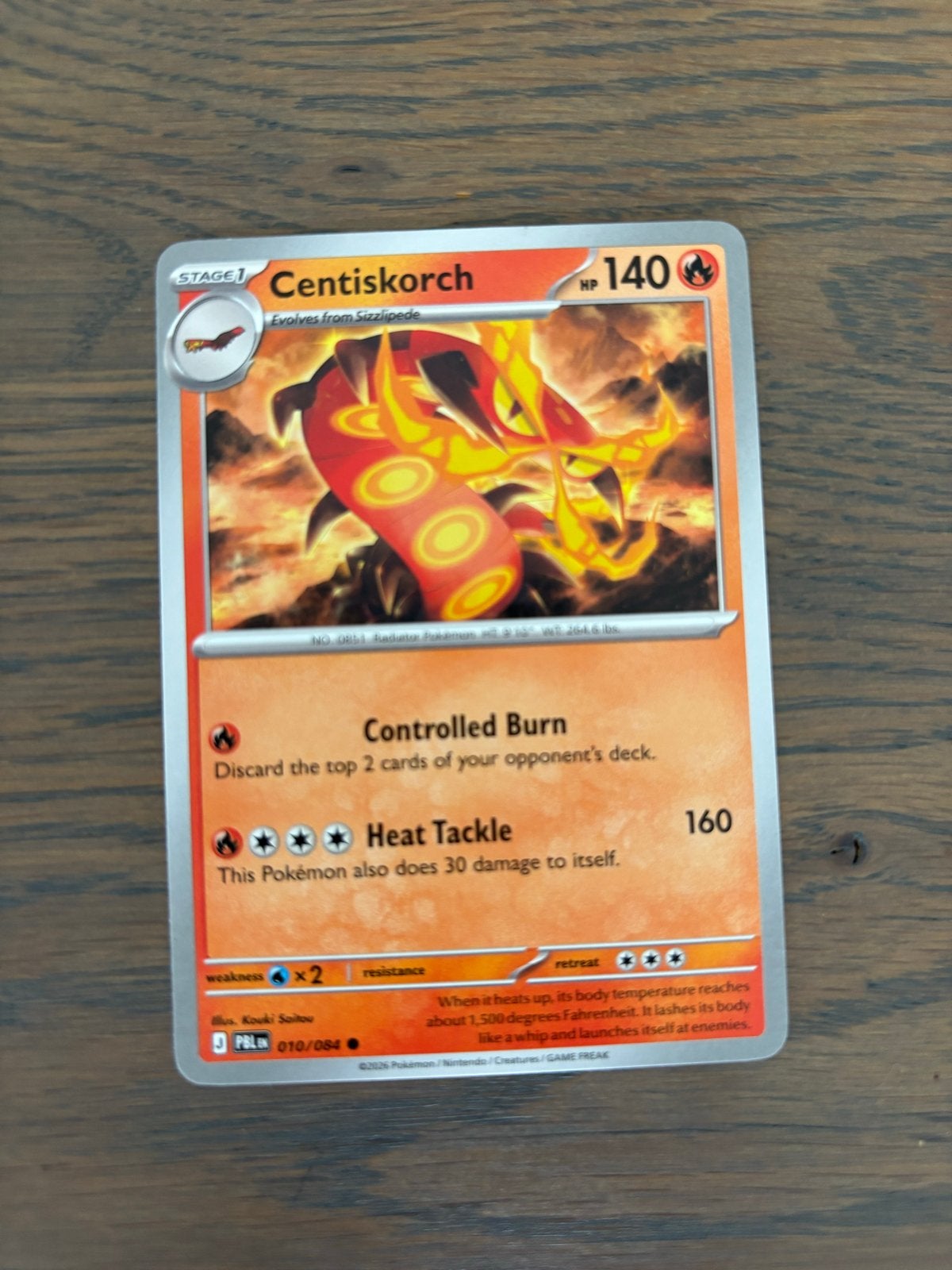 Pokémon Kaart Centiskorch 010/084 - Nieuwstaat, Ophalen of Verzenden, Nieuw, Losse kaart
