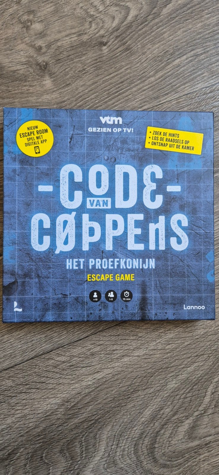 Code van Coppens: Het Proefkonijn Escape Game, Vijf spelers of meer, Ophalen, Zo goed als nieuw, Lannoo