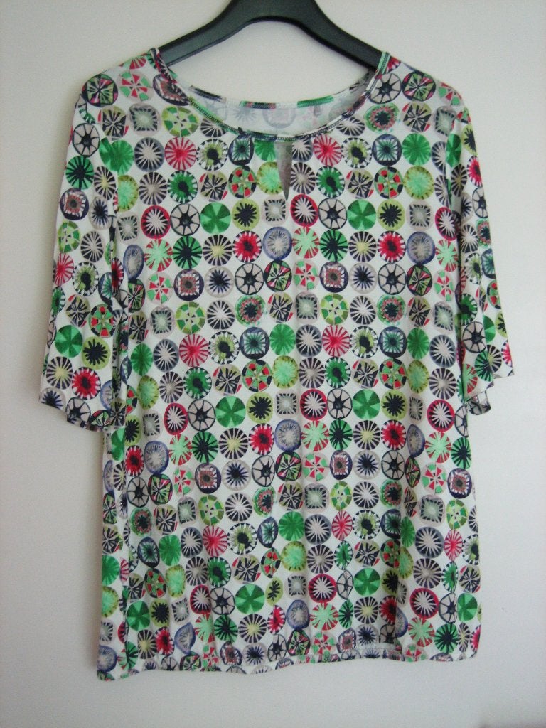 Fleurig shirt (of twinset) SOMMERMANN 44 snazzeys, Overige kleuren, Maat 42/44 (L), Nieuw, Korte mouw