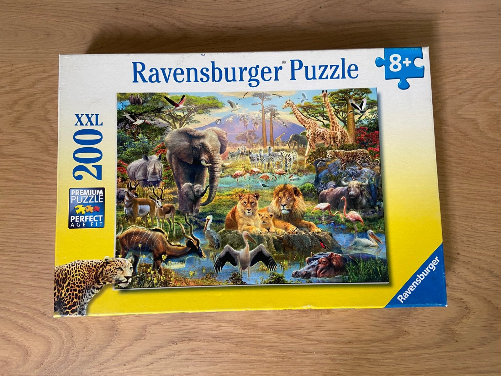 Puzzel 200 stukjes XXL jungle, dieren in het wild, Ophalen of Verzenden, Minder dan 500 stukjes, Zo goed als nieuw