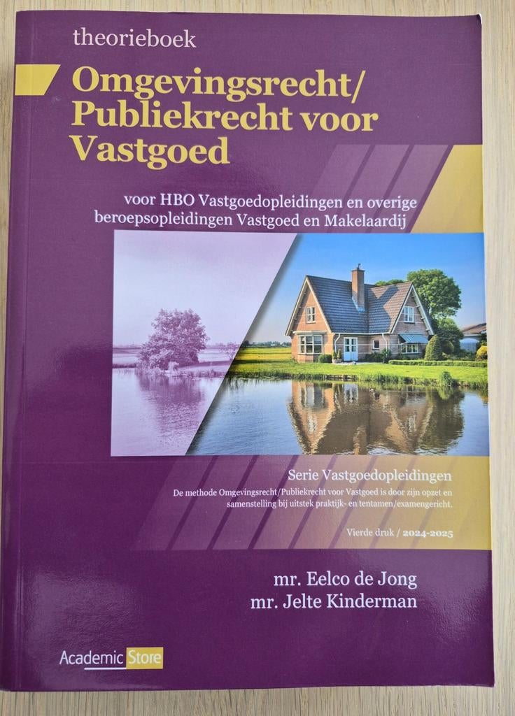 Omgevingsrecht/Publiekrecht voor Vastgoed 4e druk NIEUW, Boeken, Eelco de Jong, Jelte Kinderman, Nieuw, Gamma, HBO