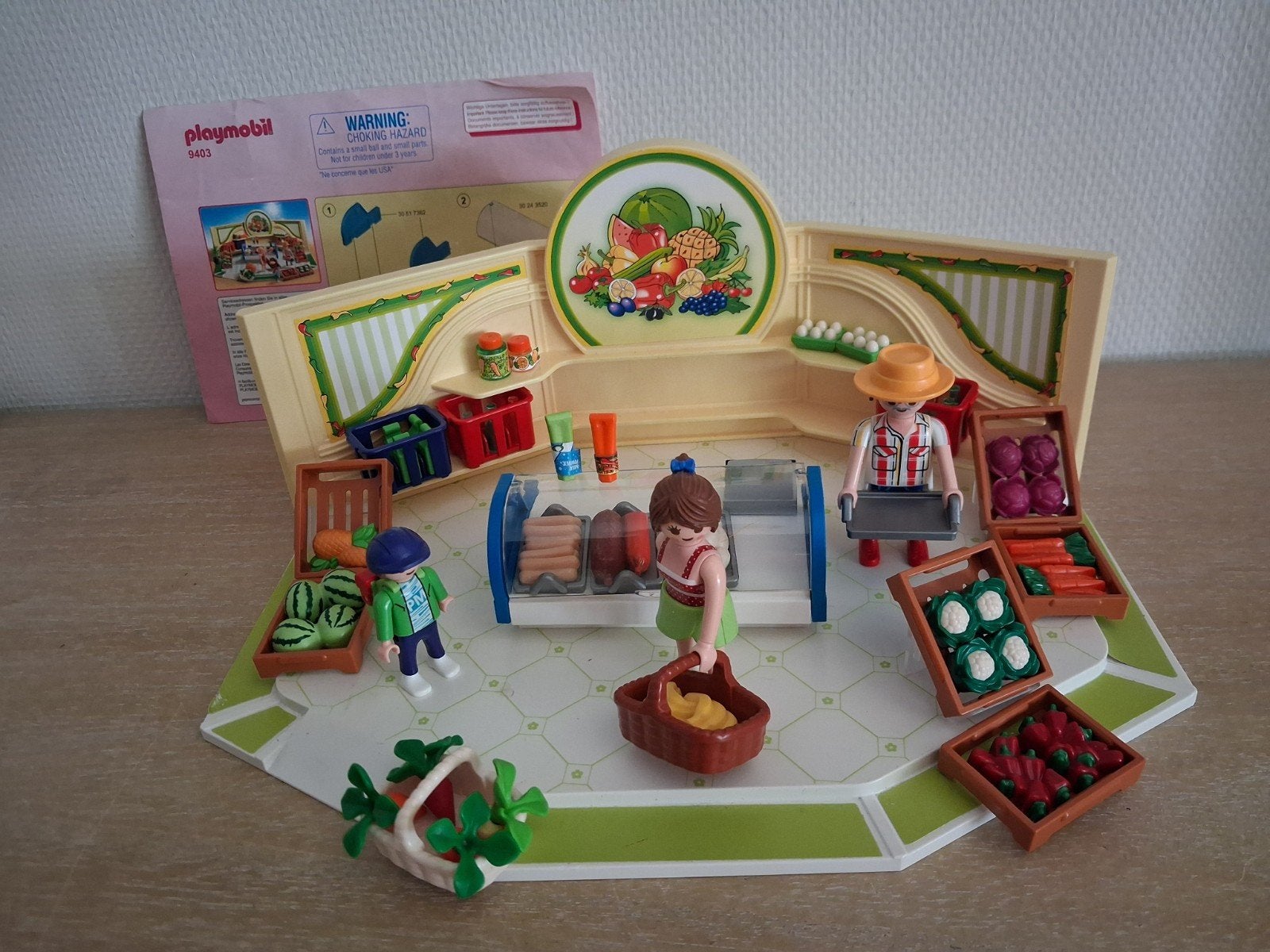 Playmobil winkel met vlees, groente, fruit, fris set 9403, Complete set, Overige typen, Zo goed als nieuw, Family fun
