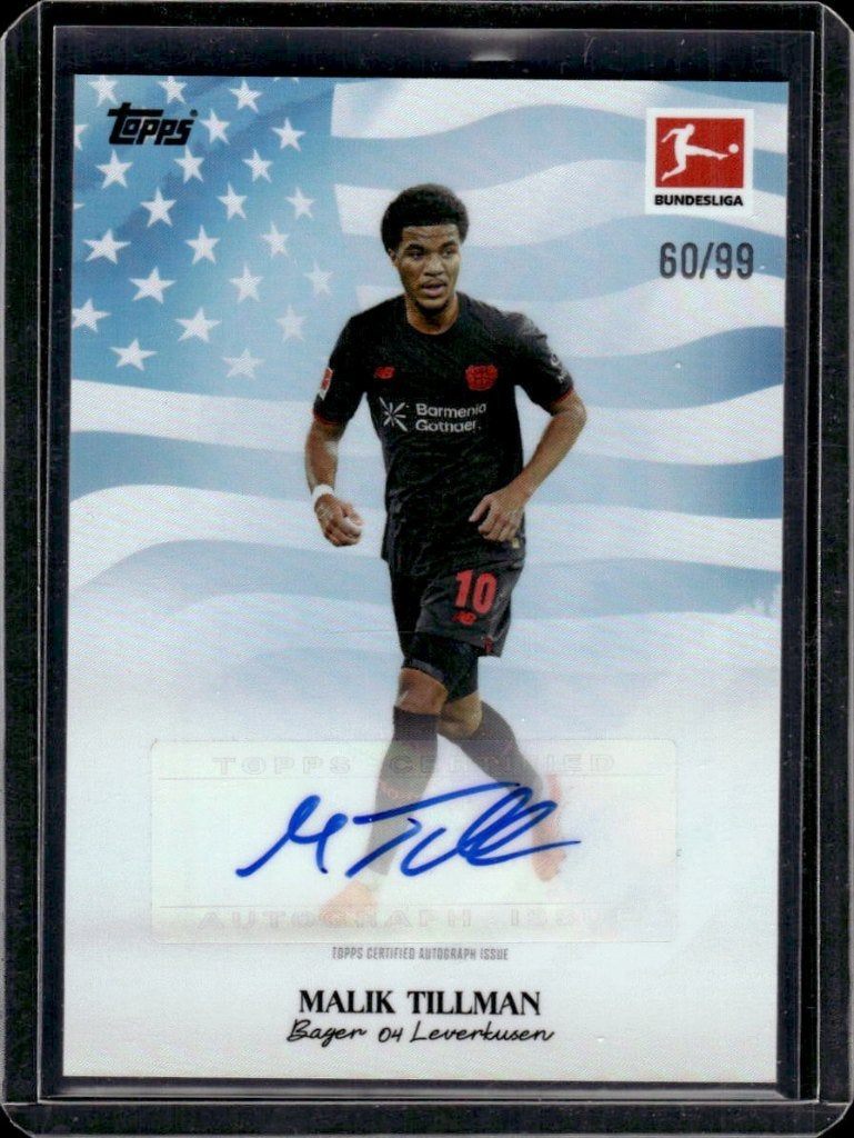 Malik Tillman Topps Chrome Auto /99 Leverkusen, Ophalen of Verzenden, Zo goed als nieuw, Plaatje