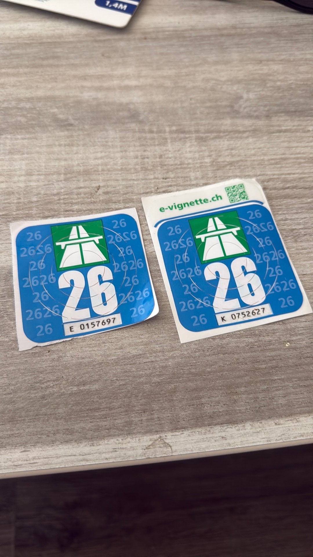 2x tolviget zwitserland, Tickets en Kaartjes, Autovignetten, Twee personen
