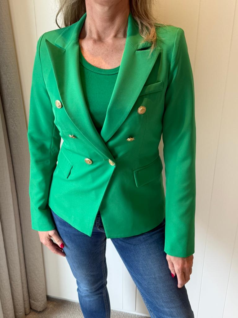 Attentif groen kolbert - Franse maat 38, Kleding | Dames, Maat 38/40 (M), Ophalen of Verzenden, Jasje, Gedragen