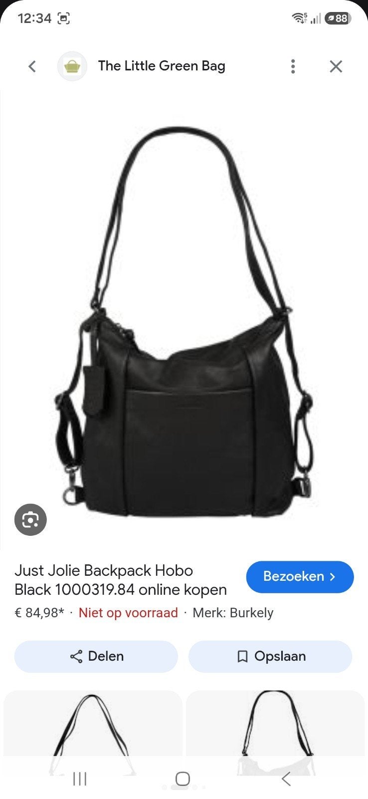 Burkely JUST JOLIE 2-in-1 rugzak tas zwart, Ophalen of Verzenden, Nieuw