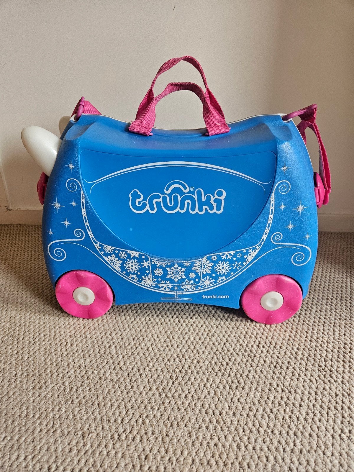 Trunki Kinderkoffer Prinses - Blauw met Roze accenten, Ophalen, Gebruikt, Wieltjes