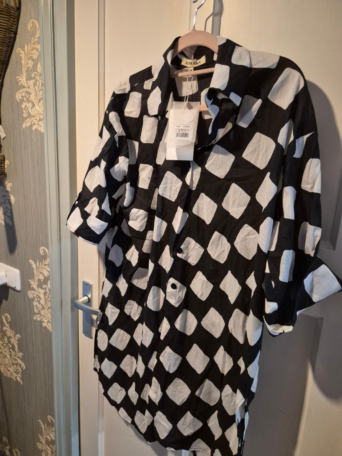 Surkana Zwart-Witte Blouse Maat M - Nieuw met kaartje, Maat 38/40 (M), Zwart, Nieuw, Ophalen of Verzenden