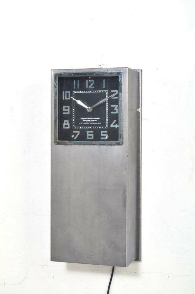 Industriële Franse klok vintage wandklok 220V SUPER, Ophalen of Verzenden, Gebruikt, Wandklok