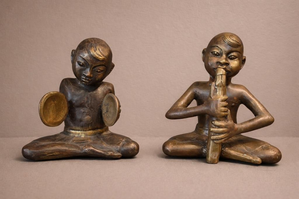 Bronzen muzikanten Balinees, Ophalen of Verzenden