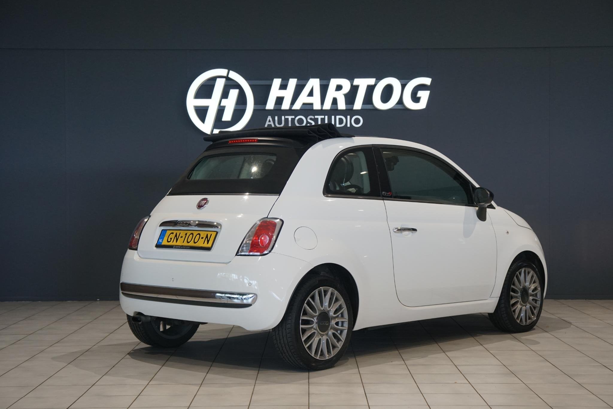 Fiat 500 C 0.9 TwinAir Turbo Cult + XENON / LEDER / PARKEER, Euro 5, Cabriolet, Wit, Bedrijf