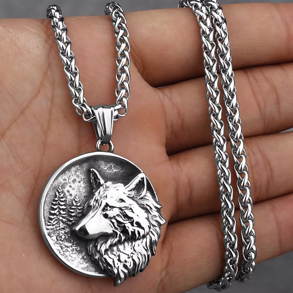 Roestvrij Stalen Wolven Ketting Voor Heren en Dames, Verzenden, Nieuw, Zilver, Overige materialen