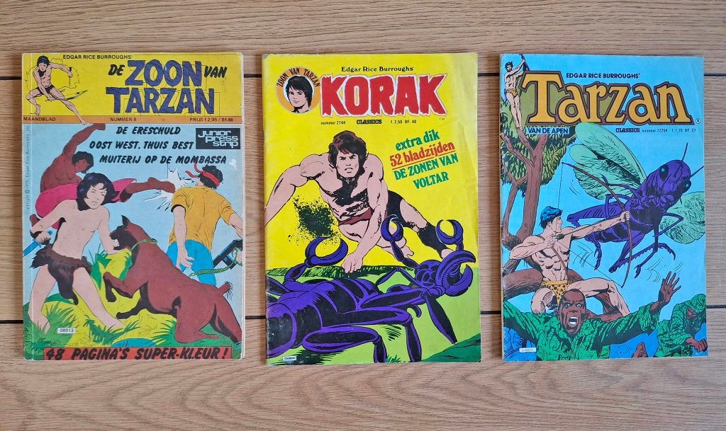 Tarzan - Zoon van Tarzan - Korak -  3 stripboeken stips, Gelezen, Ophalen of Verzenden, Meerdere stripboeken, Edgar Rice Burroughs
