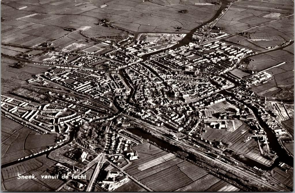 Sneek - Vanuit de lucht, Verzenden, 1960 tot 1980, Ongelopen, Friesland