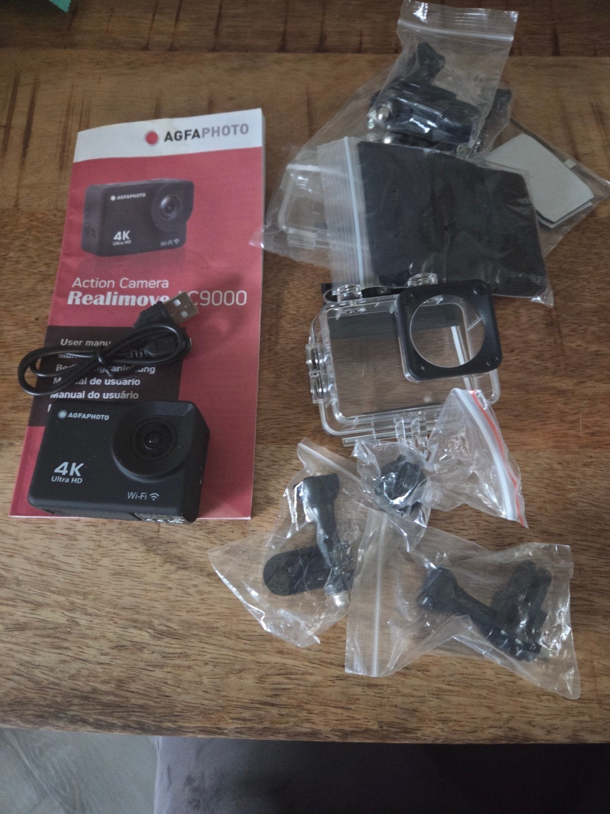 Agfaphoto Realimove C9000 4K Action Camera met accessoires, Ophalen of Verzenden