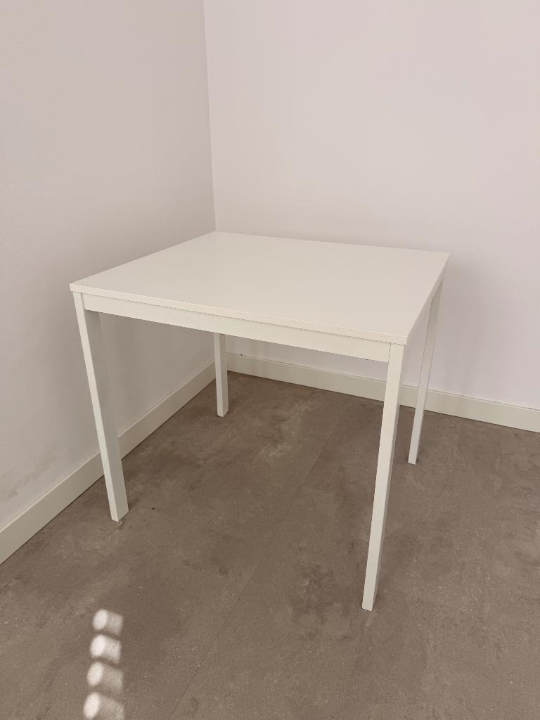 Uitschuifbare eettafel Wit, Ophalen, 50 tot 100 cm, 50 tot 100 cm, Zo goed als nieuw