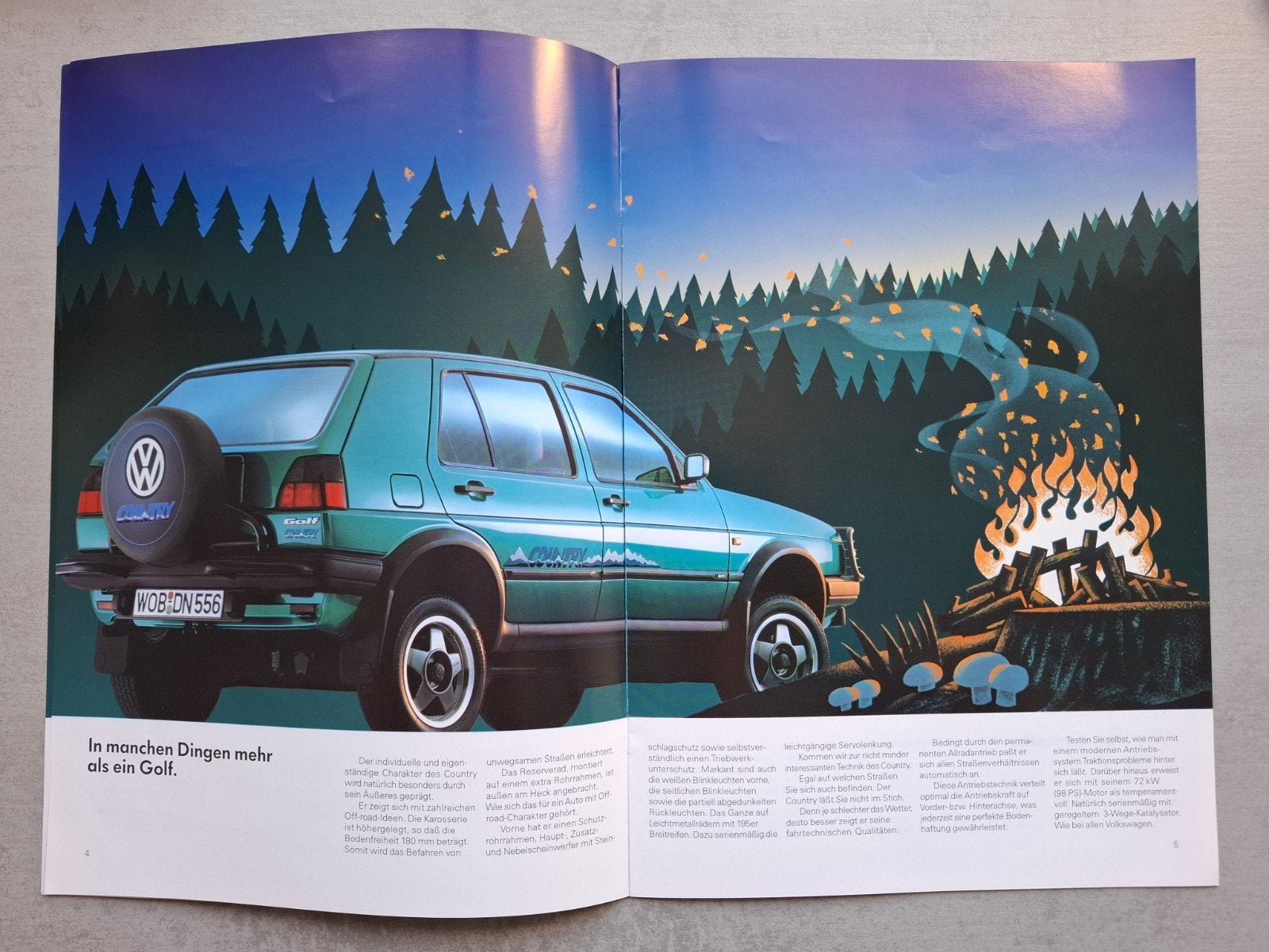 Volkswagen Golf Country brochure - 1990, Ophalen of Verzenden, Zo goed als nieuw, Volkswagen