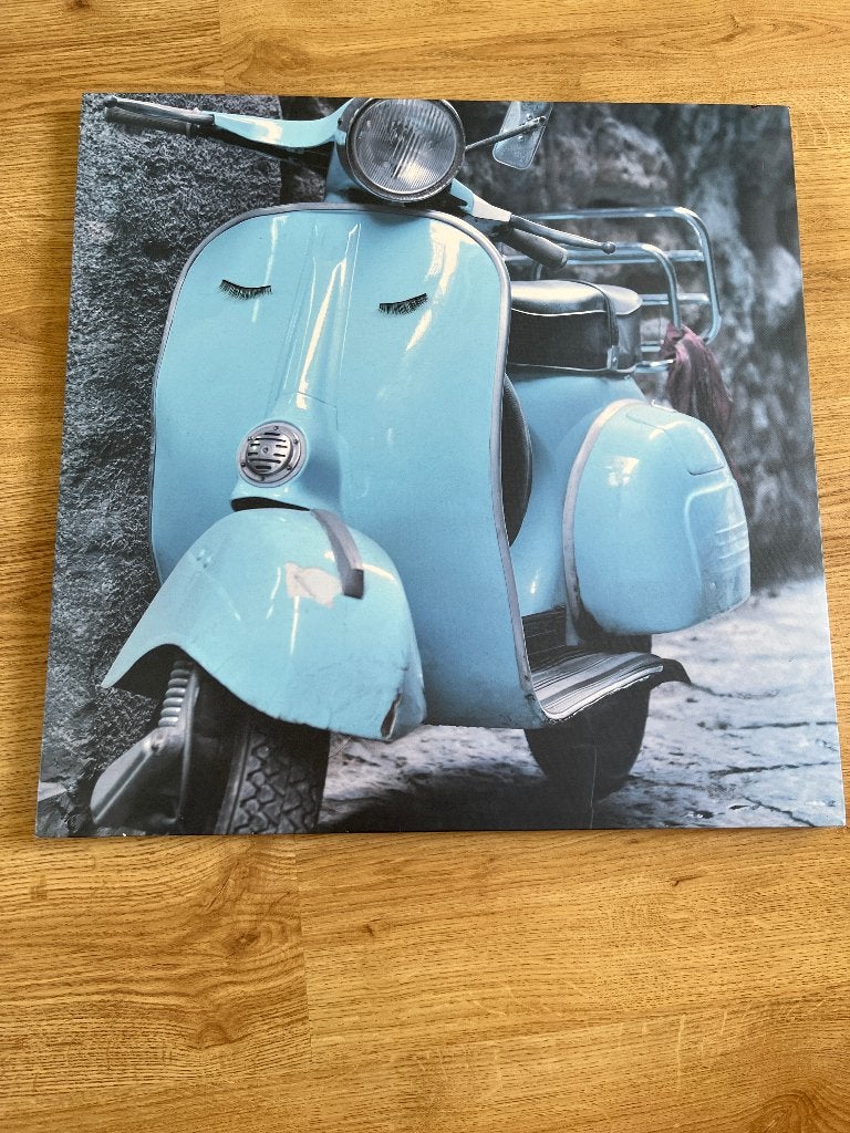 Schilderij/canvas retroscooter, Ophalen, Minder dan 50 cm, Zo goed als nieuw, Schilderij