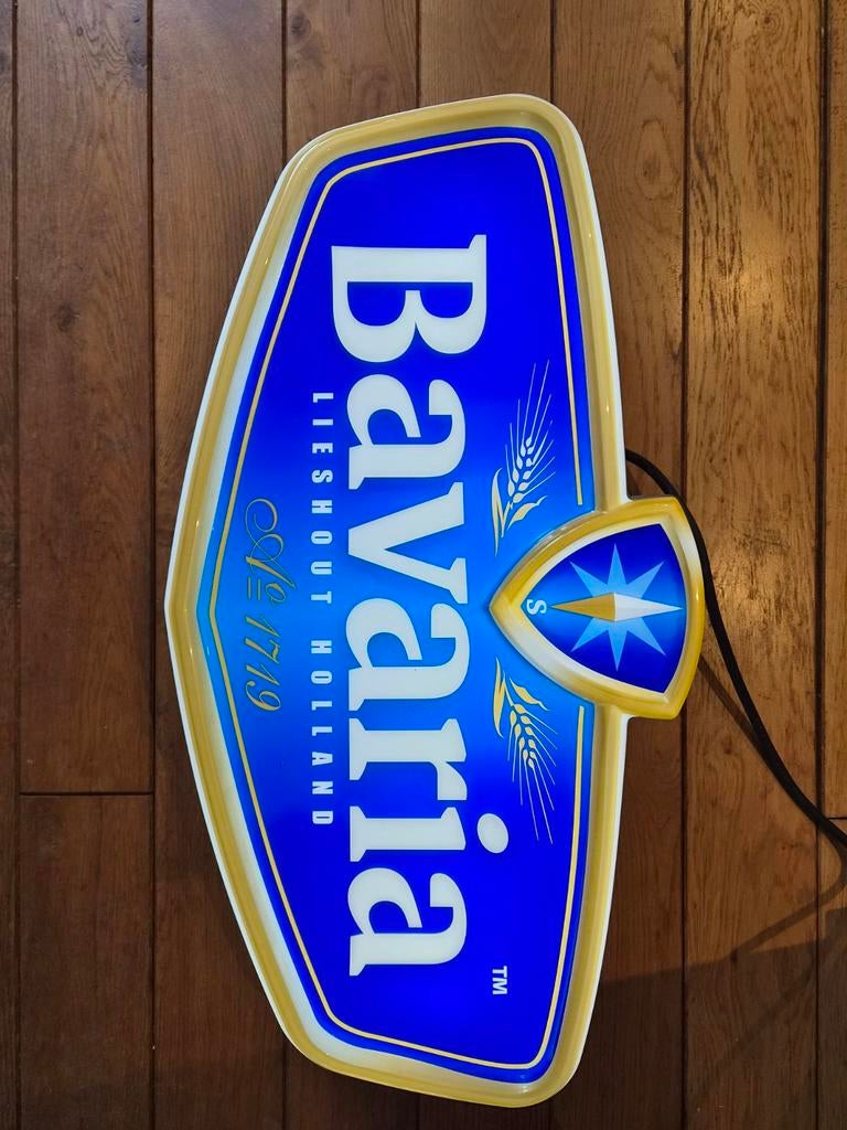 Bavaria Lichtbak Reclamebord - Uniek Verzamelobject, Ophalen, Zo goed als nieuw, Lichtbak of (neon) lamp