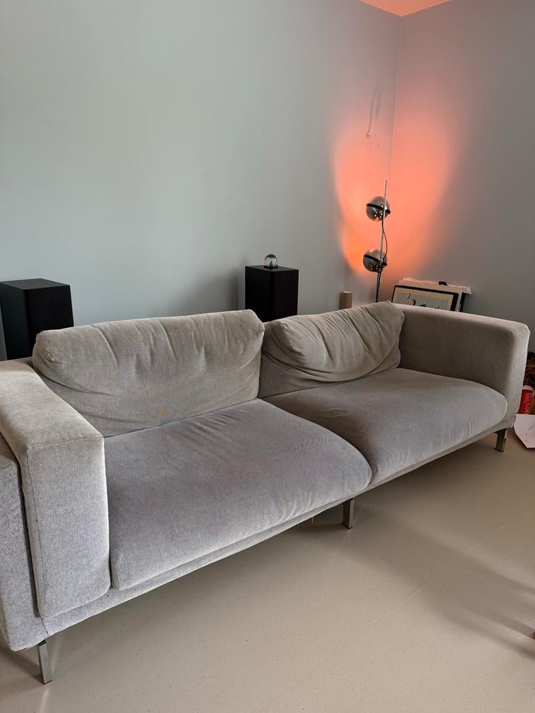 Ikea Nockeby 3-zitsbank in grijs, 250 tot 300 cm, Gebruikt, Driepersoons, 75 tot 100 cm