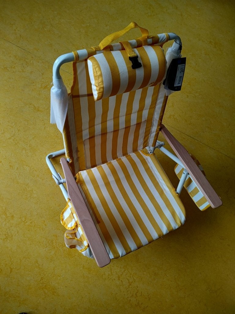 Gele strandstoel 'Rimini' van Human - Nature, Ophalen, Nieuw, Overige materialen, Inklapbaar