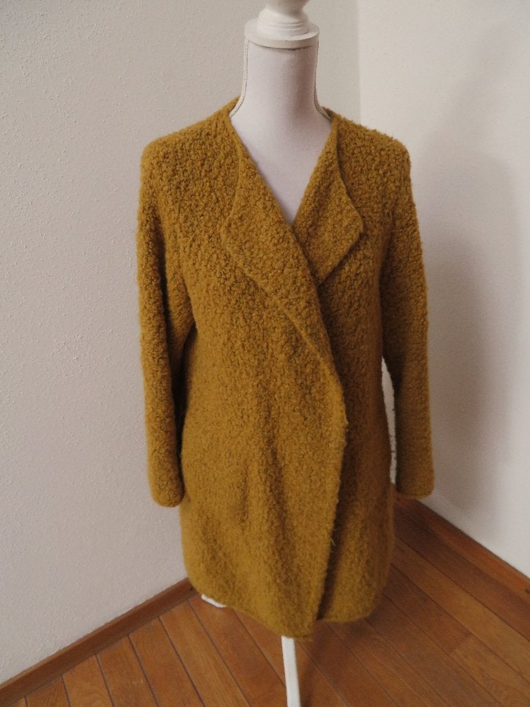 P83 Made in Italy bouclé vest jas oker geel M 38/40, Maat 38/40 (M), Made in Italy, Geel, Ophalen of Verzenden