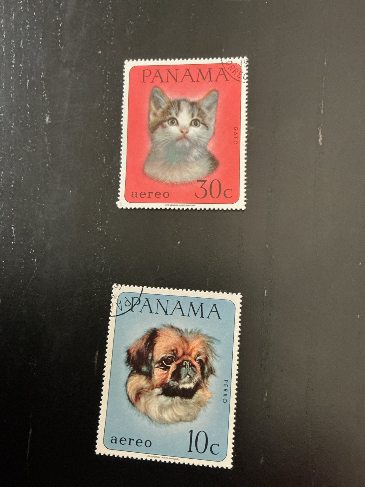 Panama postzegels: Kat en Hond (aereo), Ophalen of Verzenden, Gestempeld, Dier of Natuur