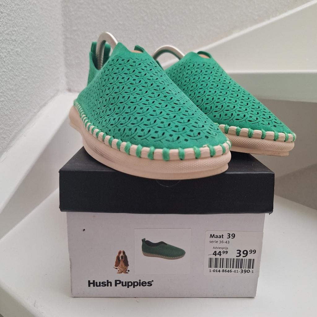 Hush Puppies groene instappers maat 39 - als nieuw, Kleding | Dames, Schoenen, Instappers, Ophalen of Verzenden, Zo goed als nieuw