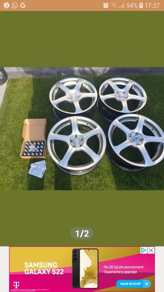 5x100 17 inch lichtmetalen velgen met zomerbanden, Ophalen, Velg(en), 17 inch, Personenwagen
