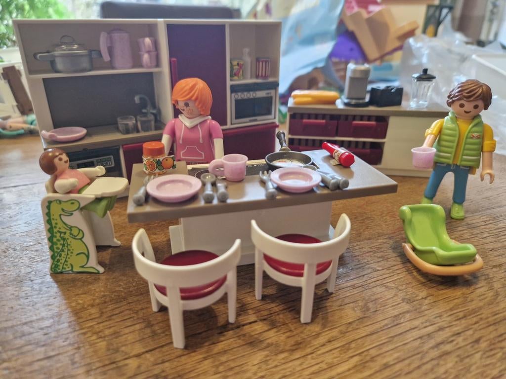 Playmobil Keuken met Figuren en Accessoires, Ophalen of Verzenden, Gebruikt, Kunststof, Speelkeuken