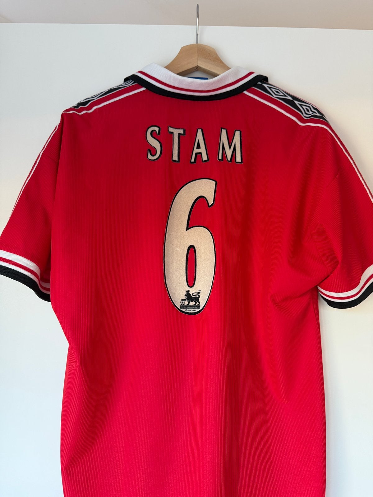 Manchester United shirt van Jaap Stam 98/99 Maat L Origineel, Maat L, Ophalen of Verzenden, Zo goed als nieuw, Shirt