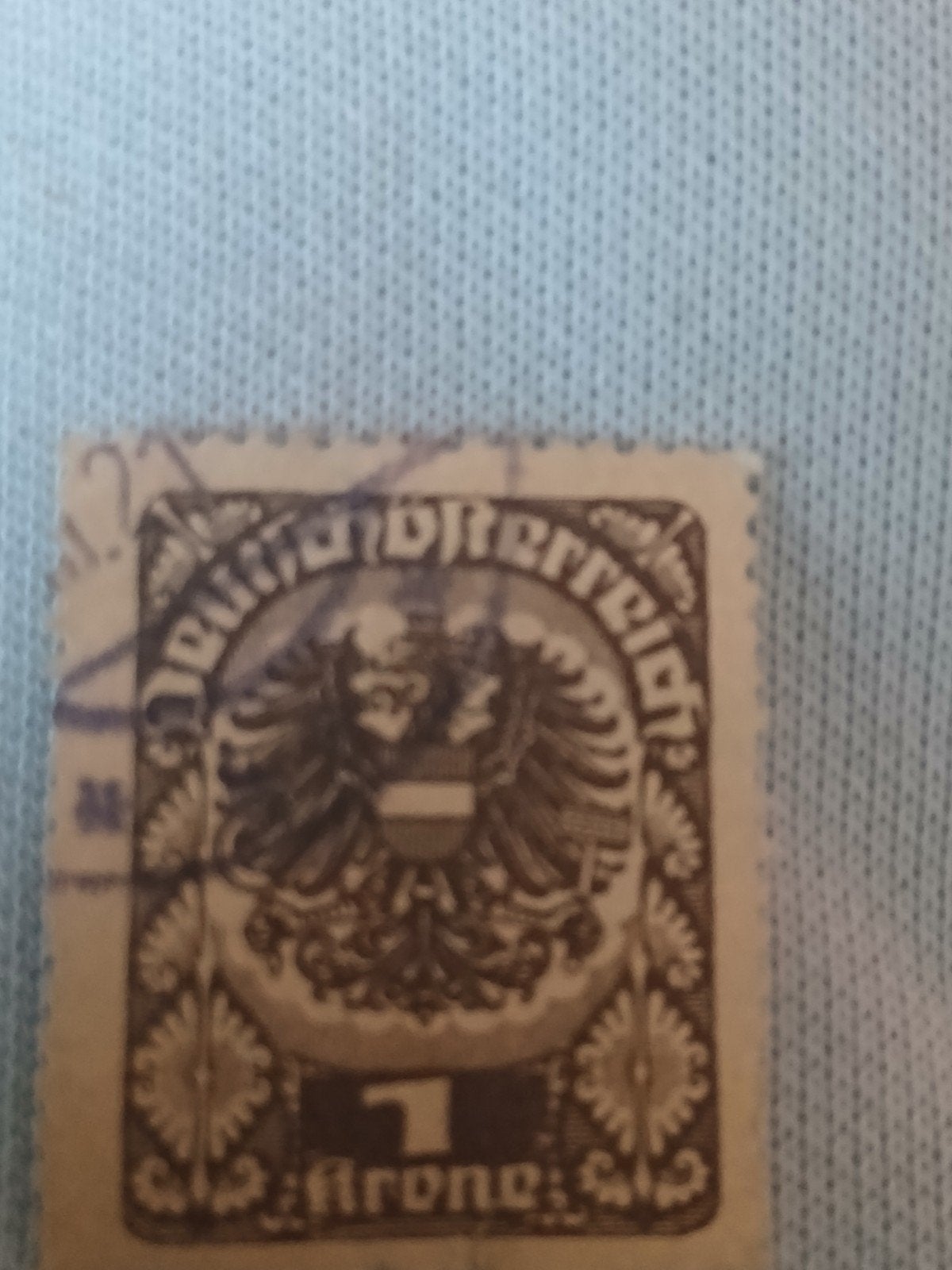 Oostenrijkse postzegel 1 Krone, gestempeld, Ophalen of Verzenden