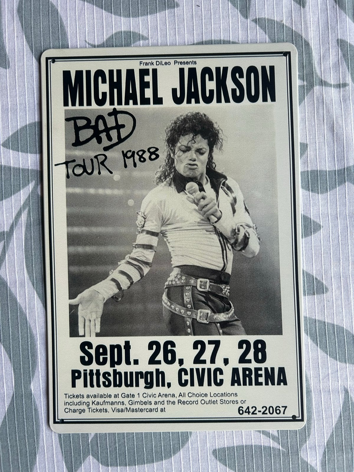 Michael Jackson Bad Tour 1988 Pittsburgh Concert Poster, Ophalen of Verzenden, Gebruikt, Poster, Artwork of Schilderij