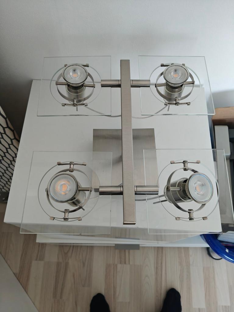 IKEA Fuga Plafondlamp - 4 spots, 35x35 cm, Ophalen of Verzenden, Gebruikt