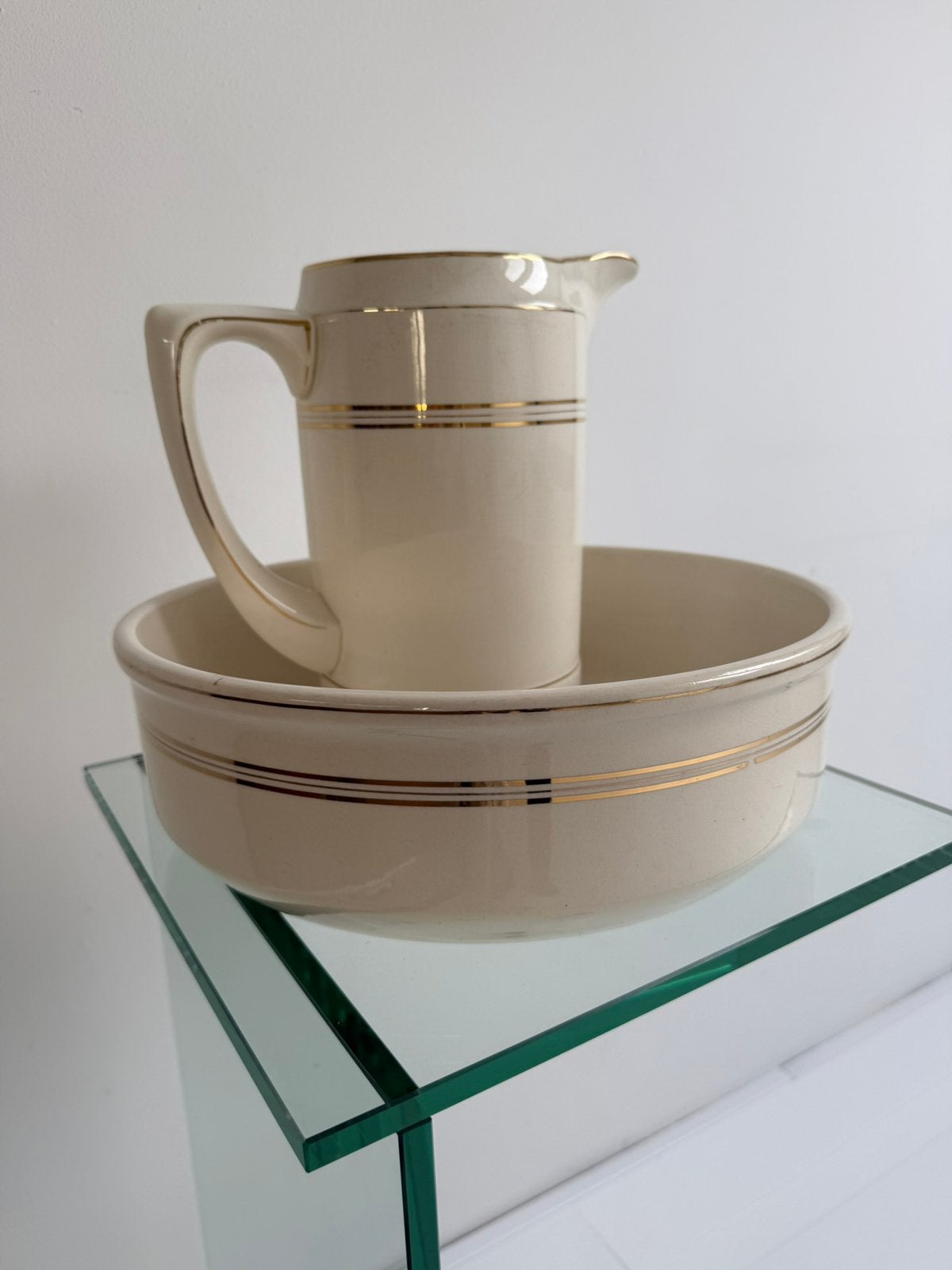 Lampetstel met goud randje, Ophalen