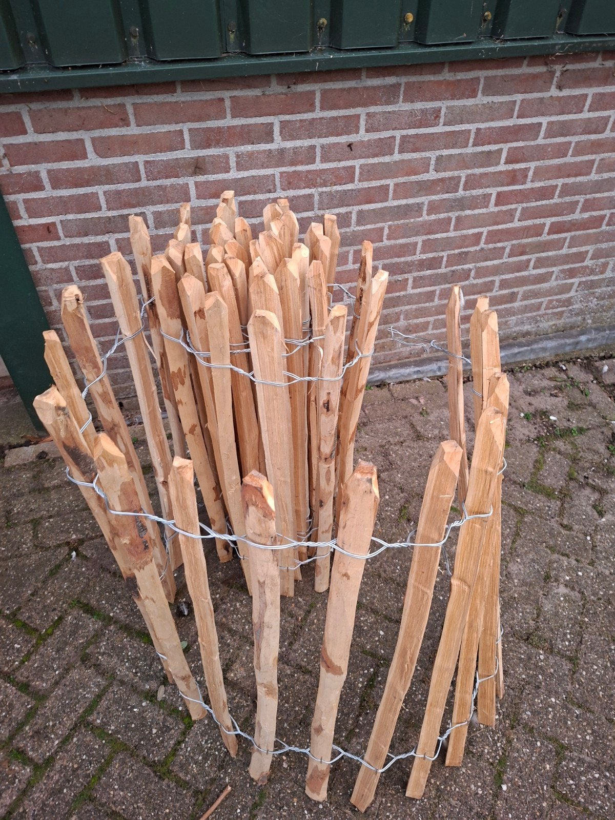 Schapenhek 4,60 kastanjehout 90 cm hoog met palen, Ophalen, Nieuw, Hout, Tuinhek