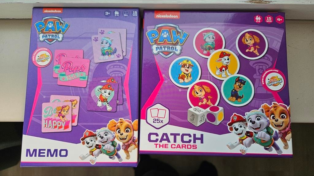 2 paw patrol spelletjes, Kinderen en Baby's, Speelgoed | Kinderpuzzels, Ophalen, Meer dan 50 stukjes, Zo goed als nieuw, 6 jaar of ouder