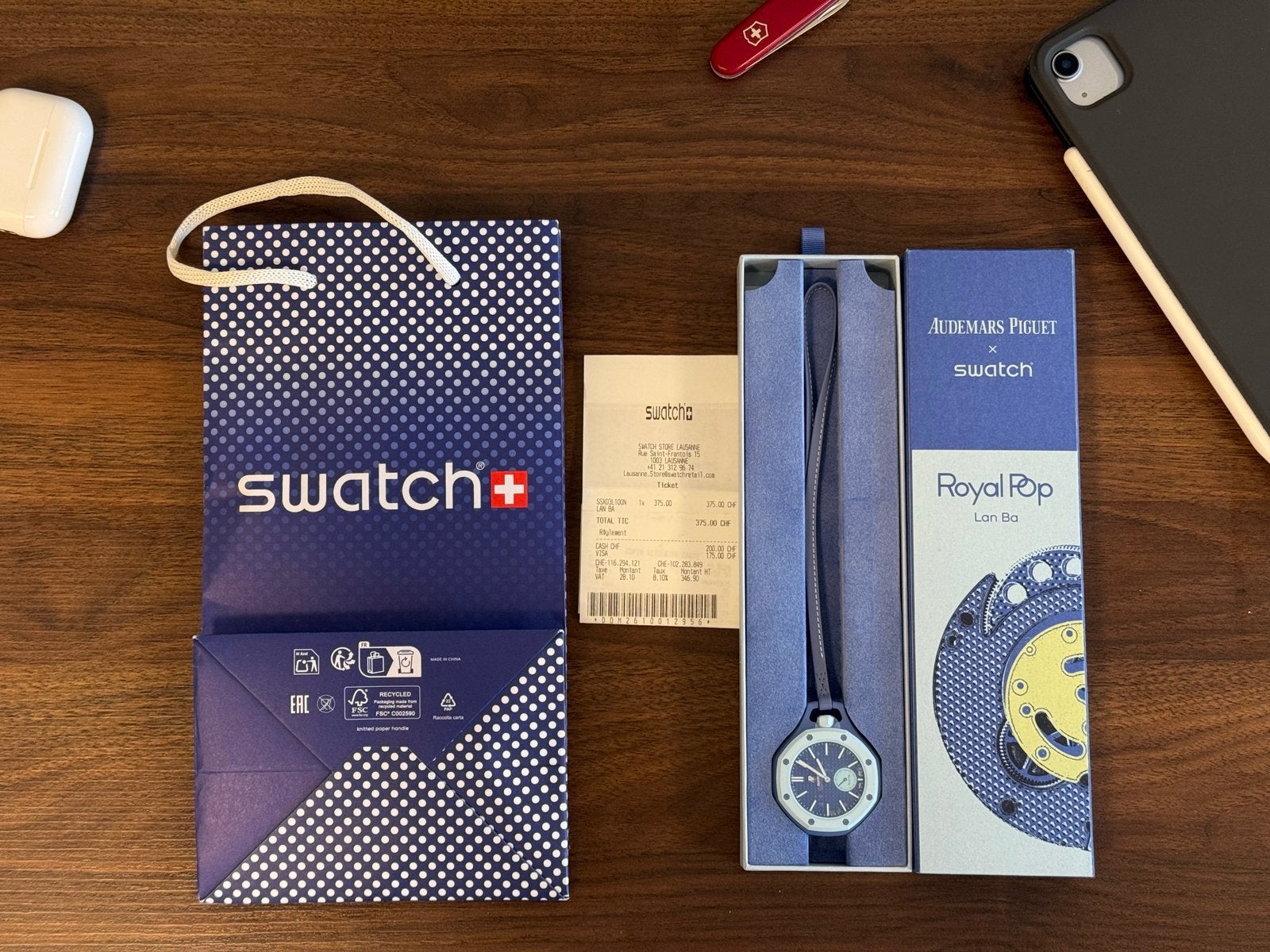 Royal Pop "Làn Ba" - Audemars Piguet x Swatch, Overige materialen, Zakhorloge, Leer, Swatch