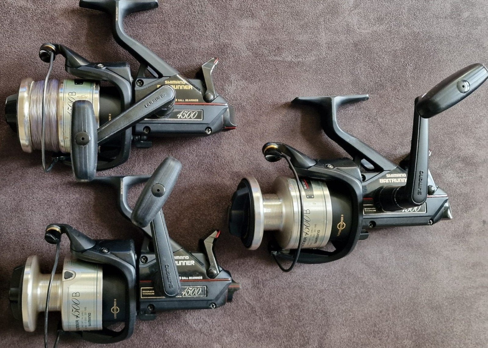 3x shimano 4500b baitrunner usa zgan, Ophalen, Zo goed als nieuw, Molen