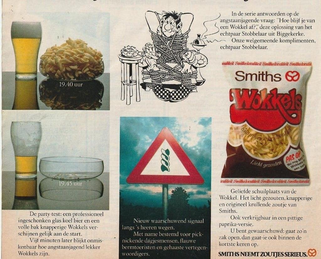 Retro reclame 1978 Smiths chips wokkels angstaanjagend, Verzamelen, Verzenden, Overige typen