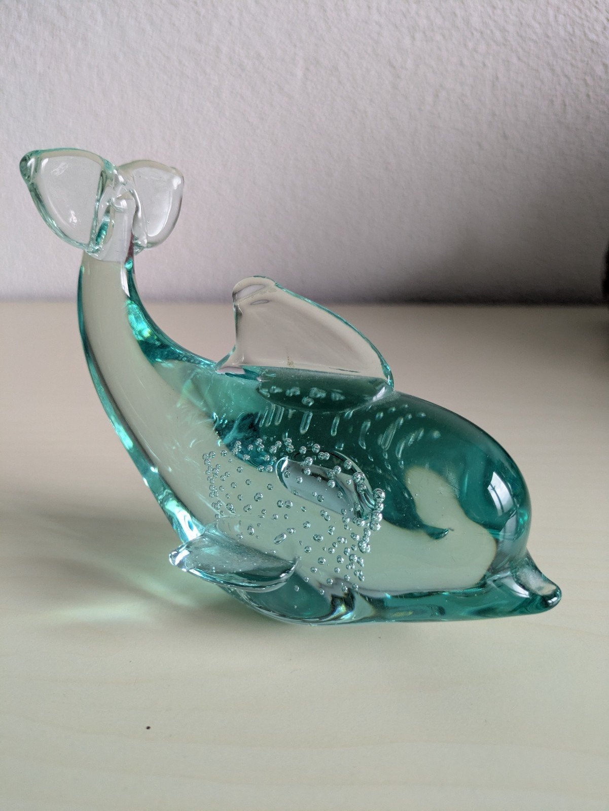 Glazen dolfijn met luchtbellen - decoratief object, Antiek en Kunst, Ophalen of Verzenden